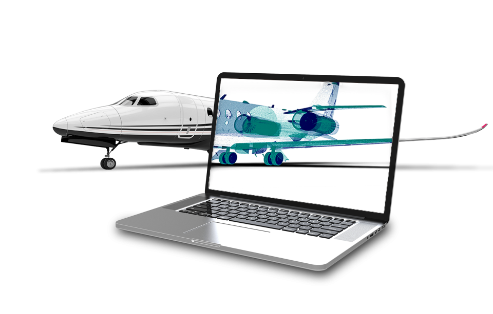 laotop and Plane